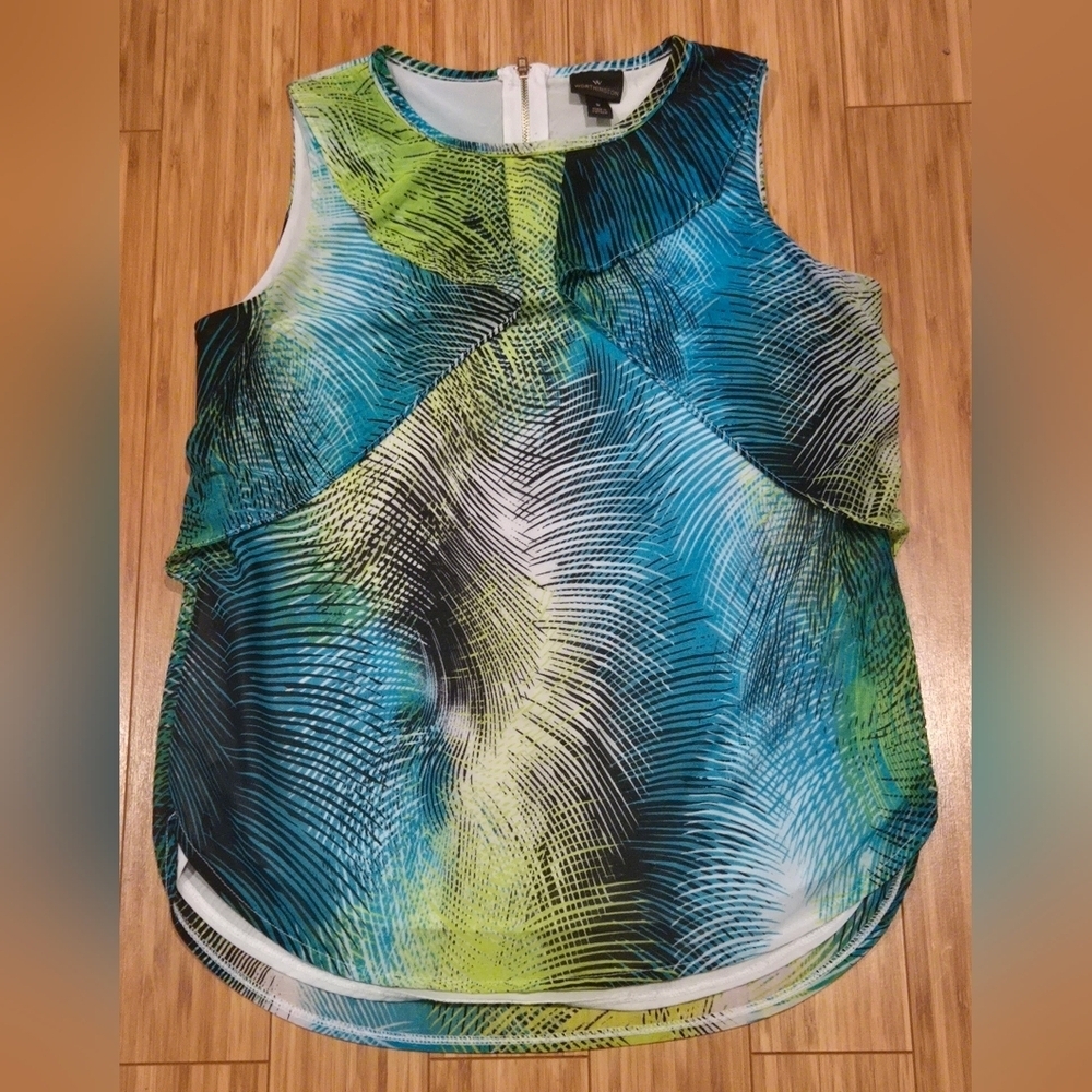 Worthington Sleeveless Blue and Green Women's Top